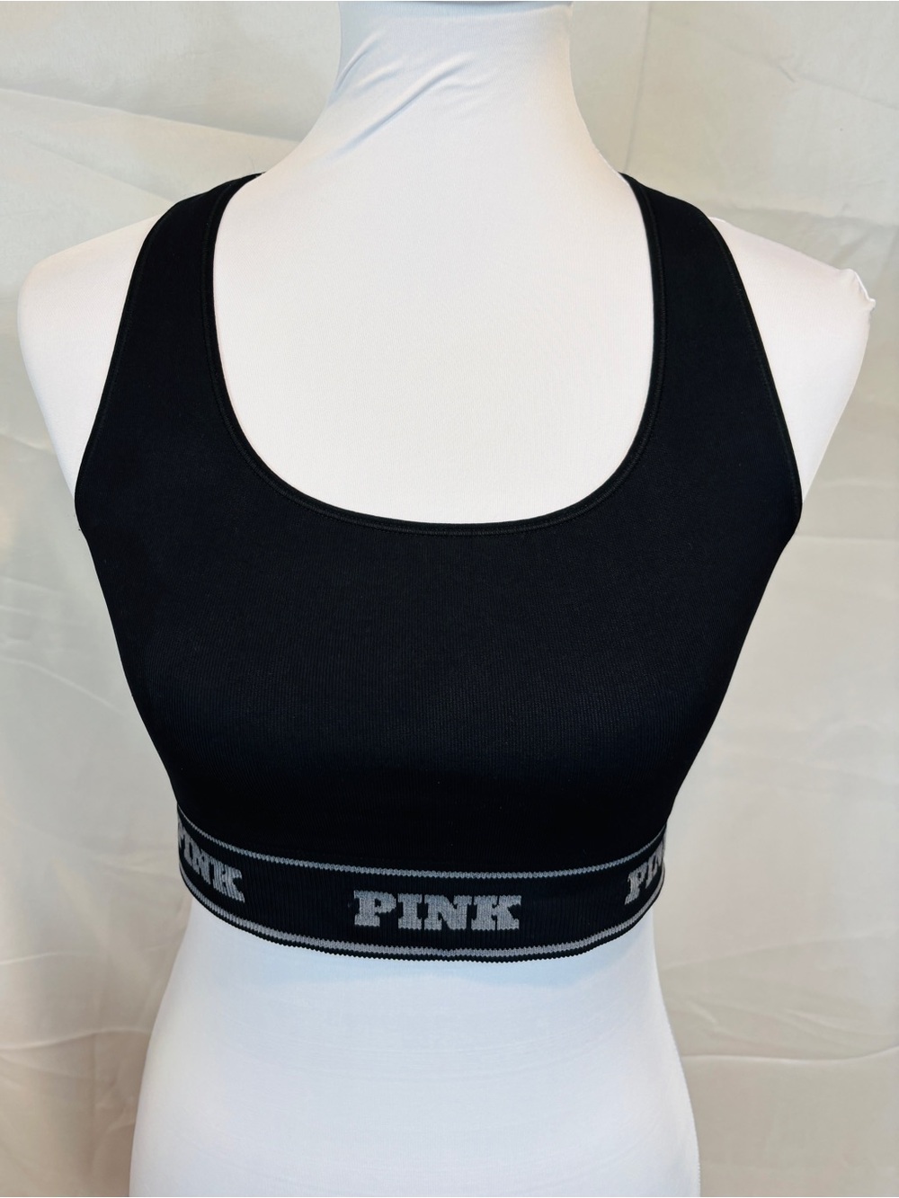 Victoria’s Secret PINK Reversible Sports Bra Black Floral Racerback M